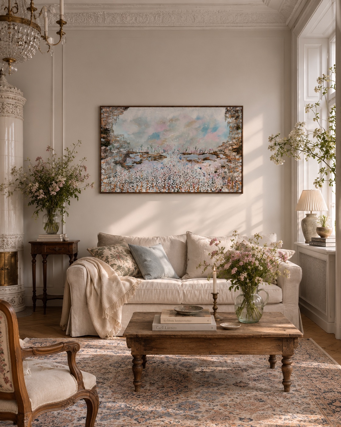 Adolescent Love — original abstract oil and acrylic painting by Elma Atelier, 80x120cm