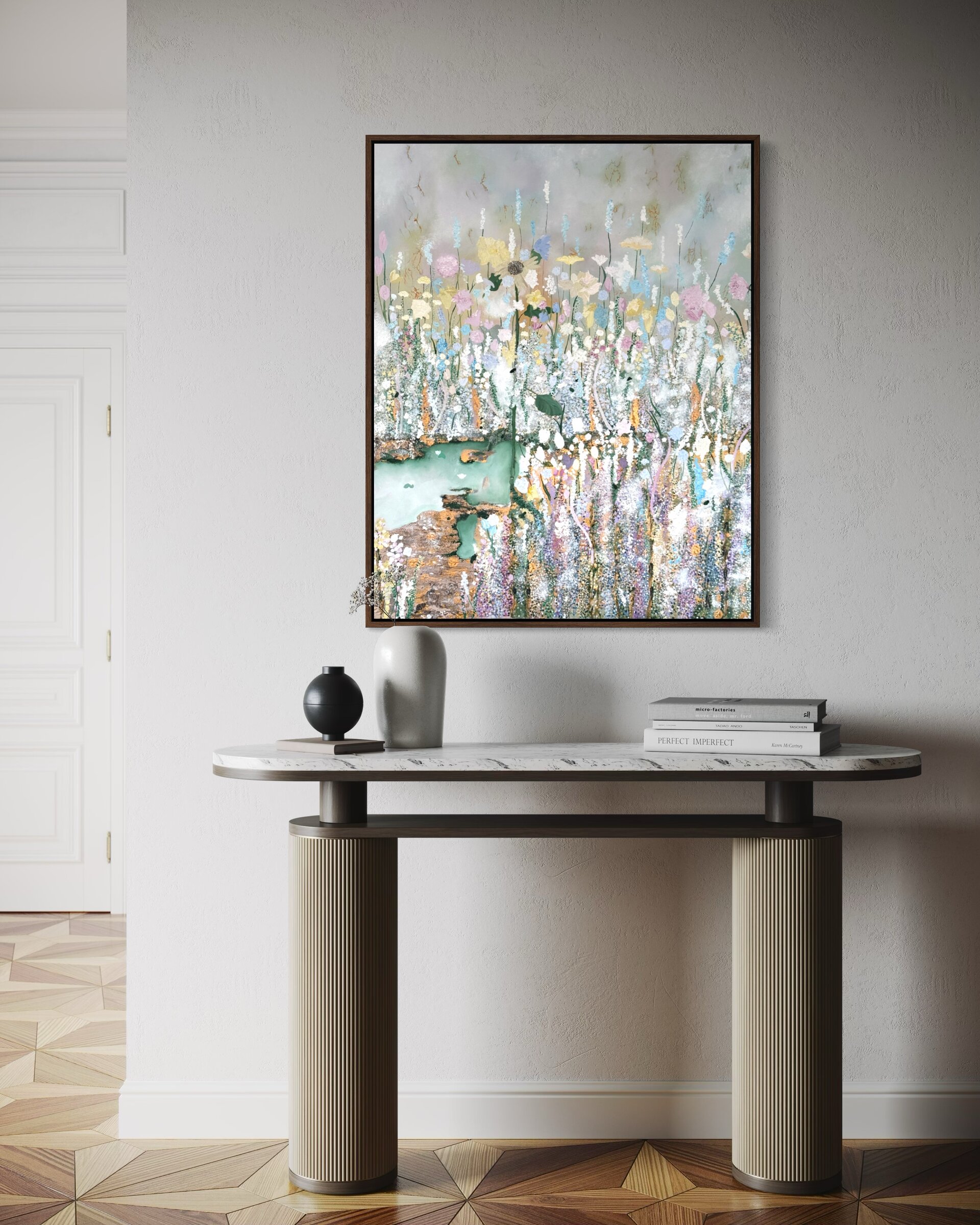 Translucent — original abstract oil and acrylic painting by Elma Atelier, 80x100cm